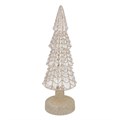 Gold Glass LED Tree Orn, Sml