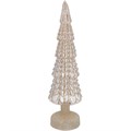 Gold Glass LED Tree Orn, Lge