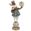 White Rabbit w Clock on Ball Orn