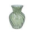 Glass Vase 16.5cm - Green Twist