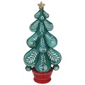 Resin Green Tree w Alpine Pattern Orn