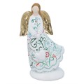Resin Angel w Heart & Gold Wings Orn, Sml