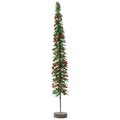 Glitter Bristle Slim Tree w Berries, Lge