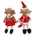 Plush Dressed Highland Cow Shelf Sitter, 2as  ~