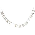 Wood Garland 150cm - Gold Sparkling 'Merry Christmas'