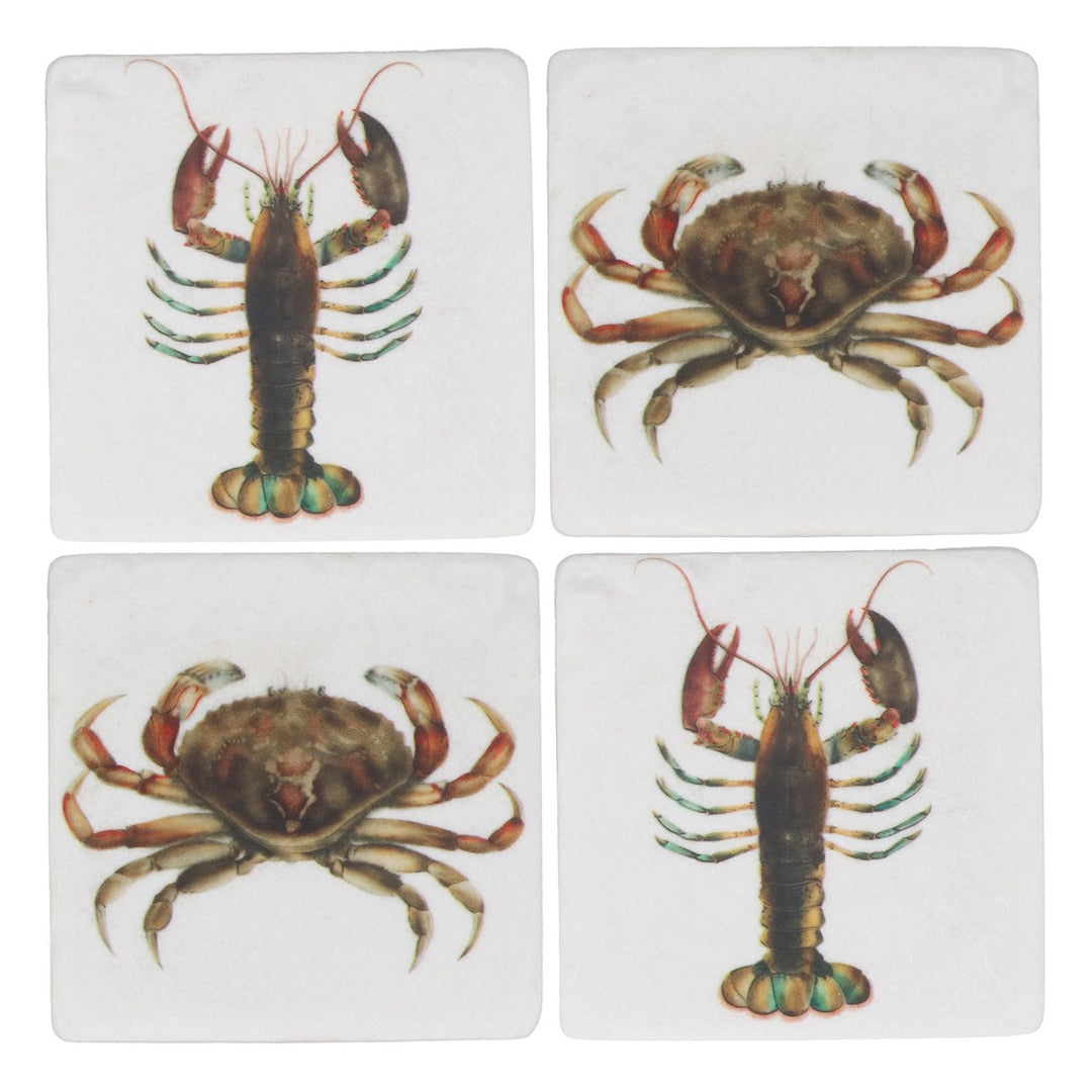 Crustacean Resin Coaster, 2as,  (LxWxD) 10x10x0.8cm