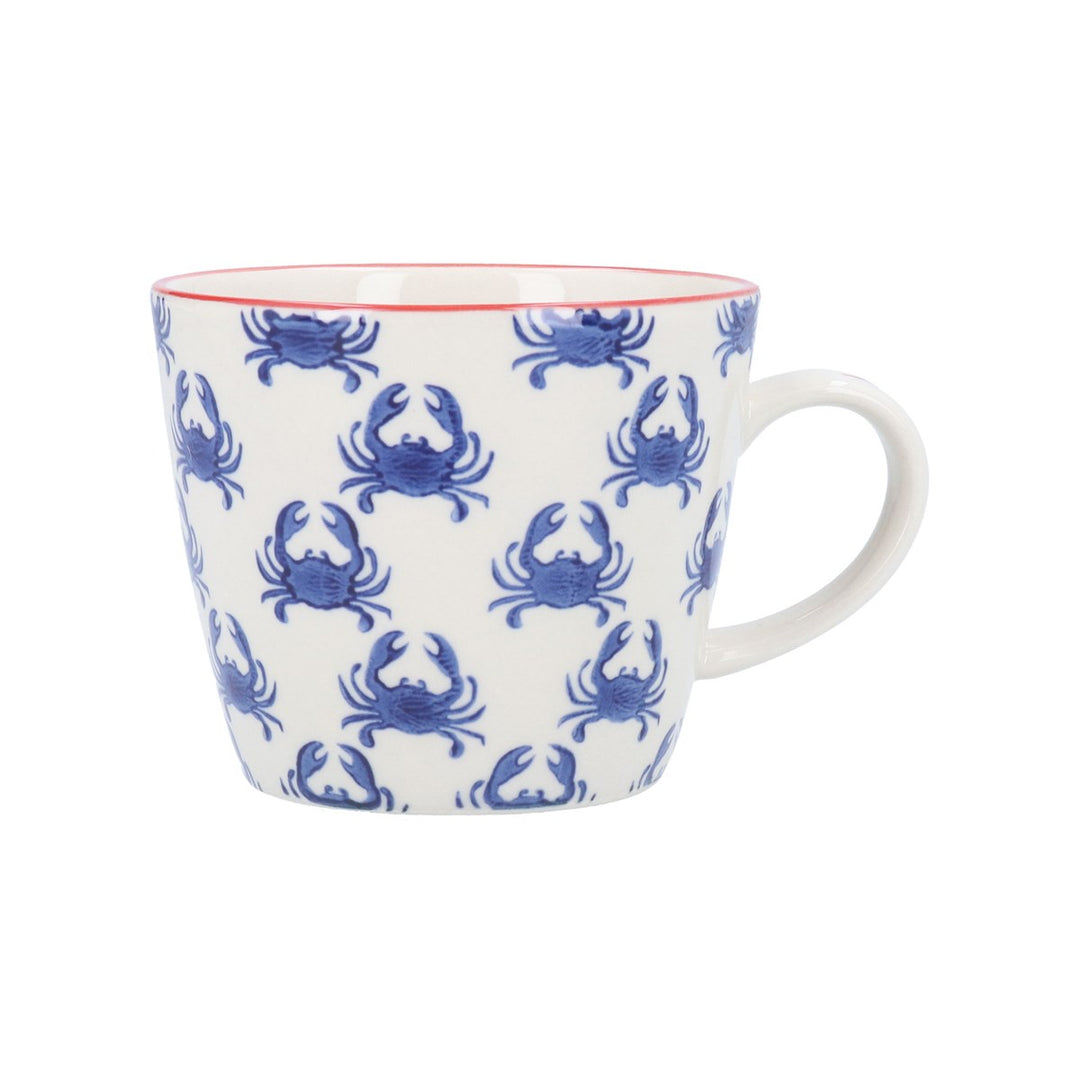 Navy Crab Stoneware Mug,  (LxWxD) 12.5x9.5x8.3cm
