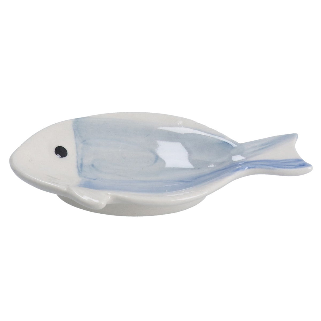 Watercolour Stoneware Fish Mini Trinket Dish,  (LxWxD) 2x10x5cm