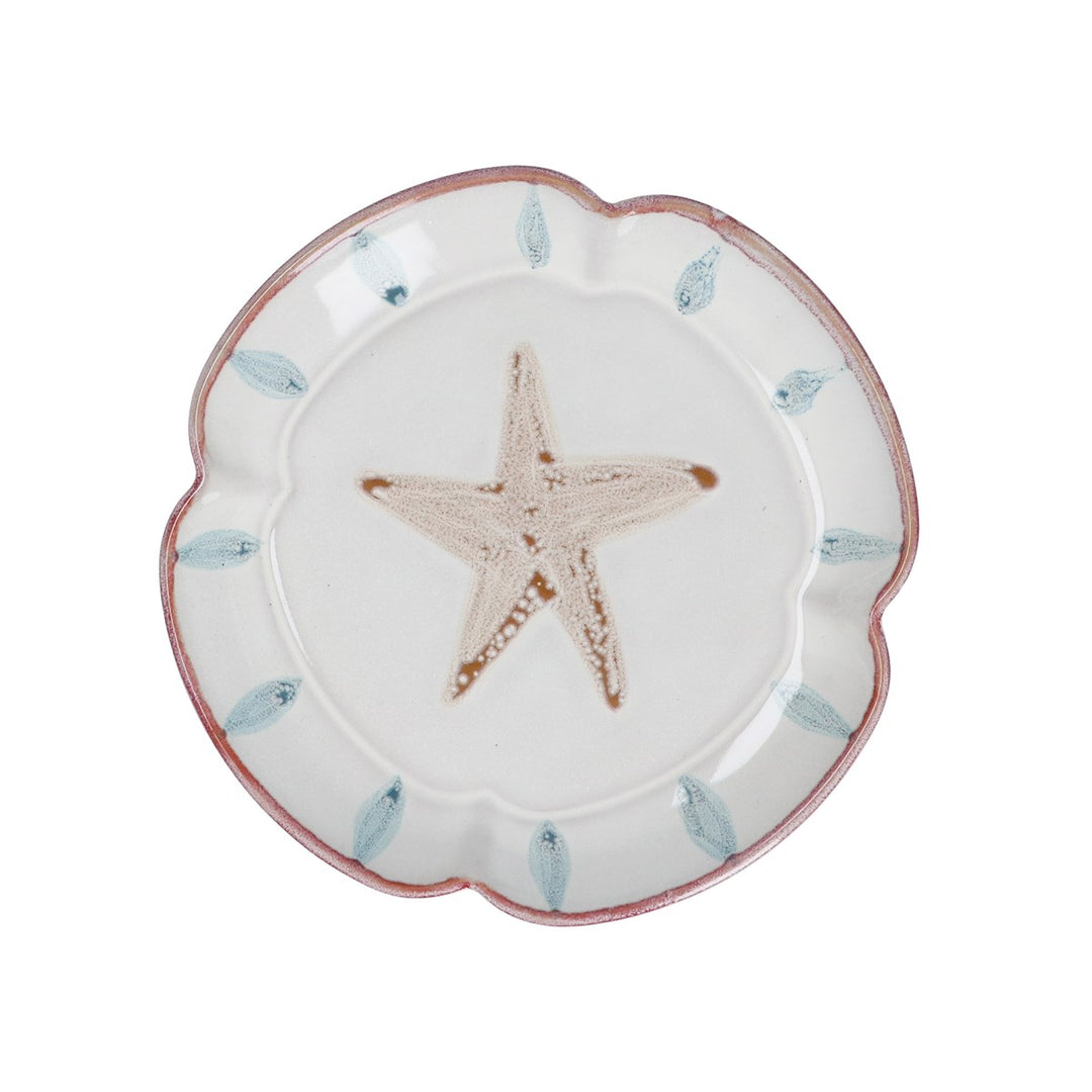 Starfish Fluted Stoneware Plate, Sml,  (LxWxD) 2x16x16cm