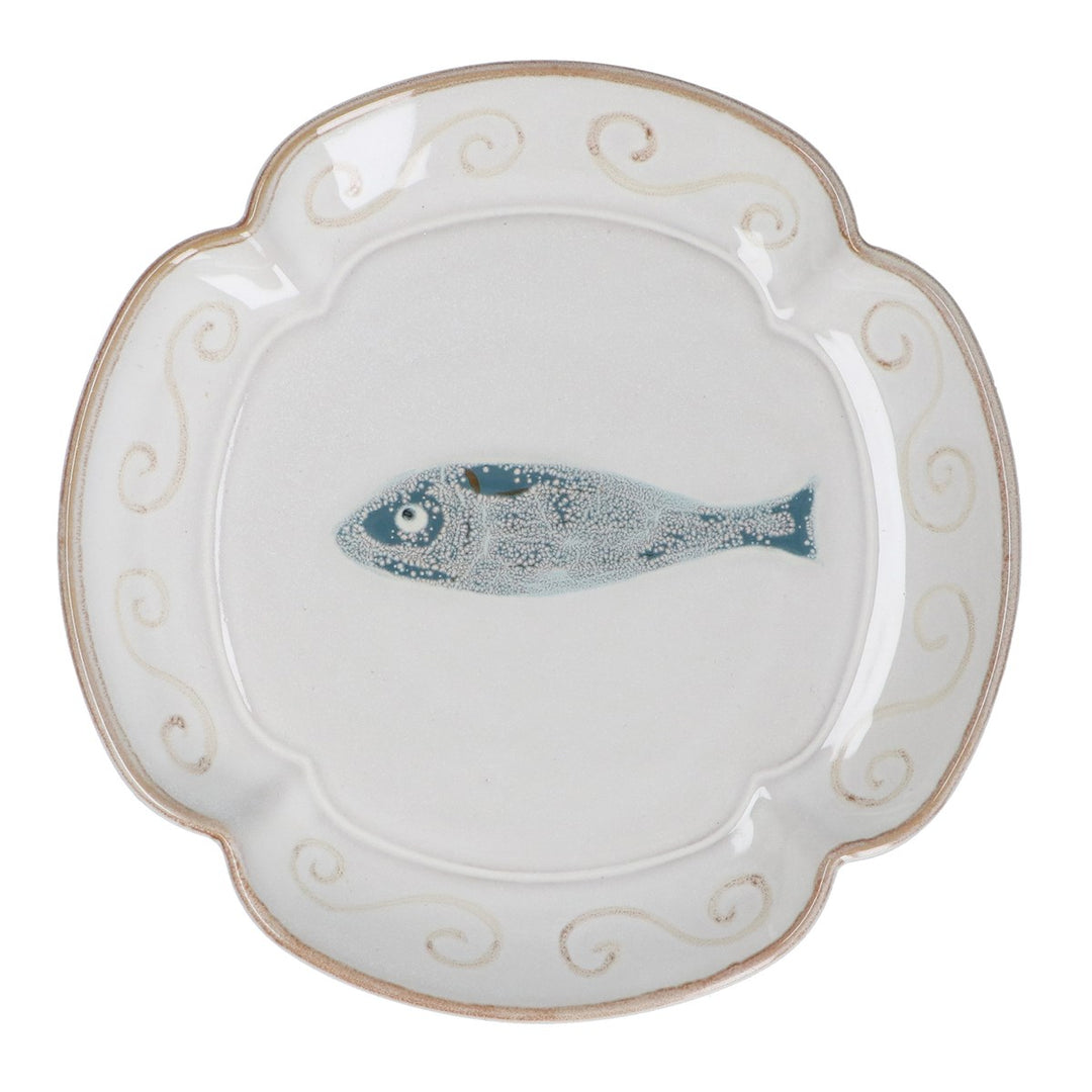 Fish Fluted Stoneware Plate, Med,  (LxWxD) 2x20x20cm