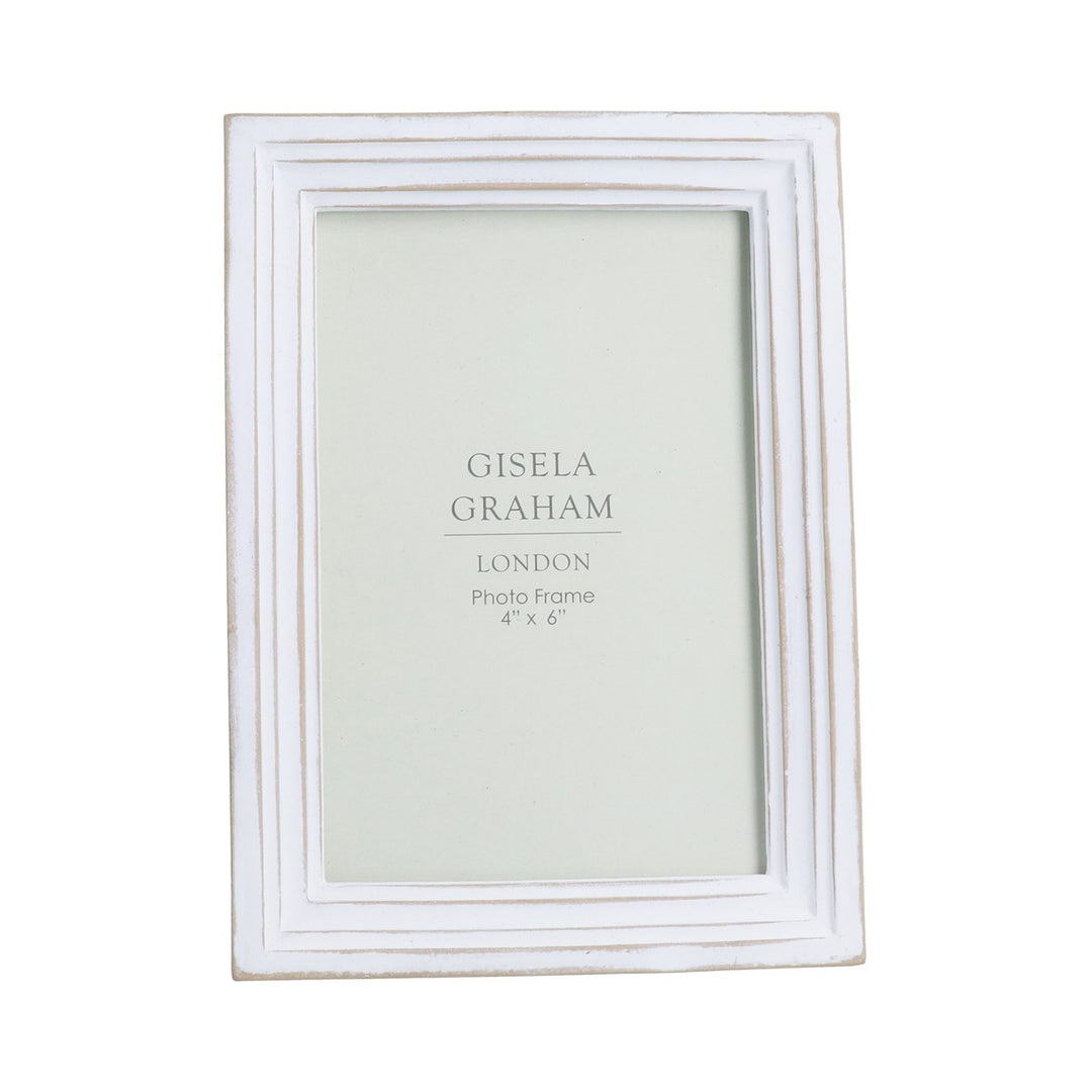 Antique White Groove Resin Picture Frame 4x6