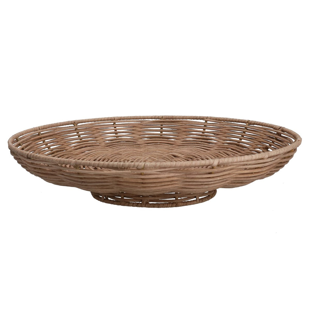 Rattan Round Dish Basket,  (LxWxD) 7x32x32cm