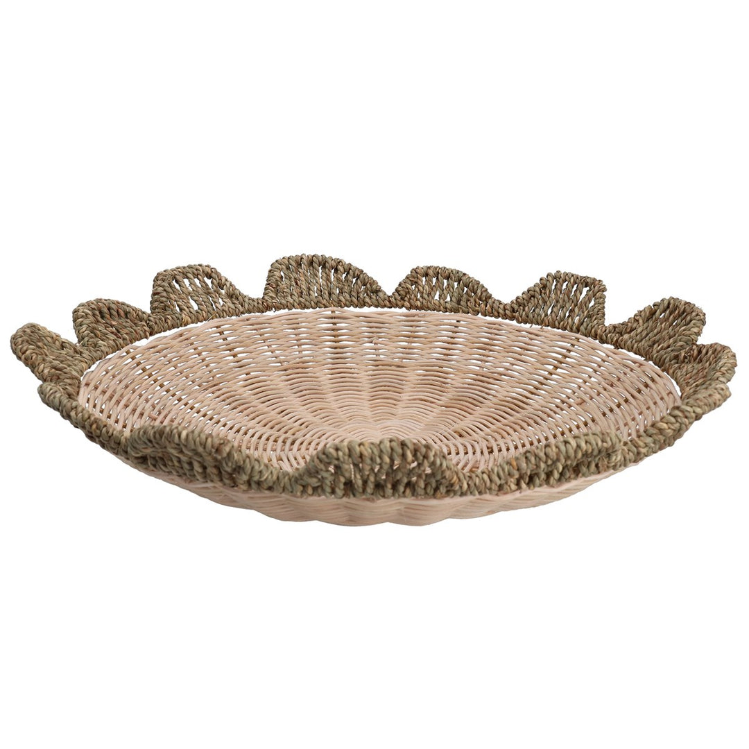 Rattan Flower Basin Bowl Basket, Lrg,  (LxWxD) 9x43x43cm