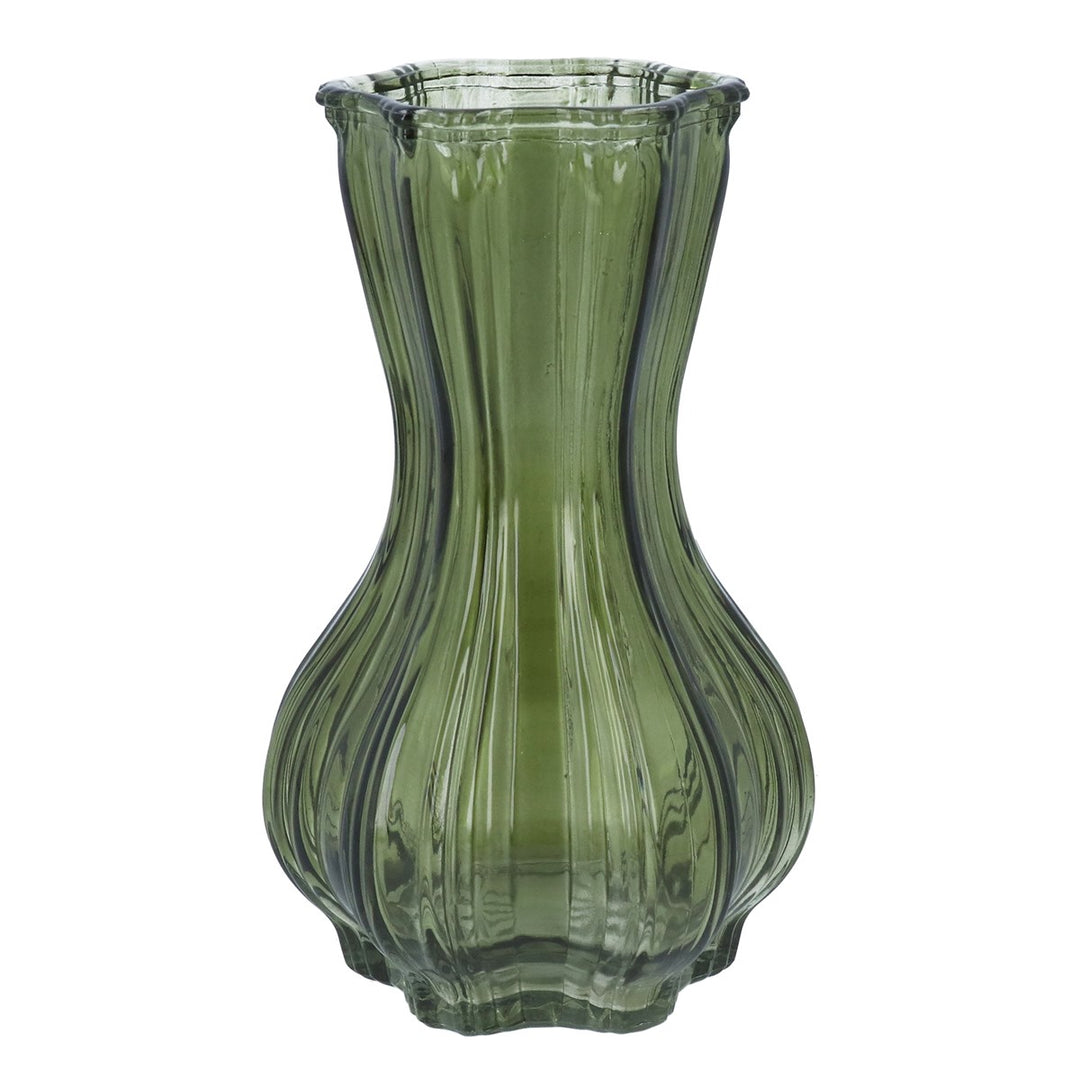 Green Glass Bulb Bud Vase, Lrg,  (LxWxD) 20x12x12cm
