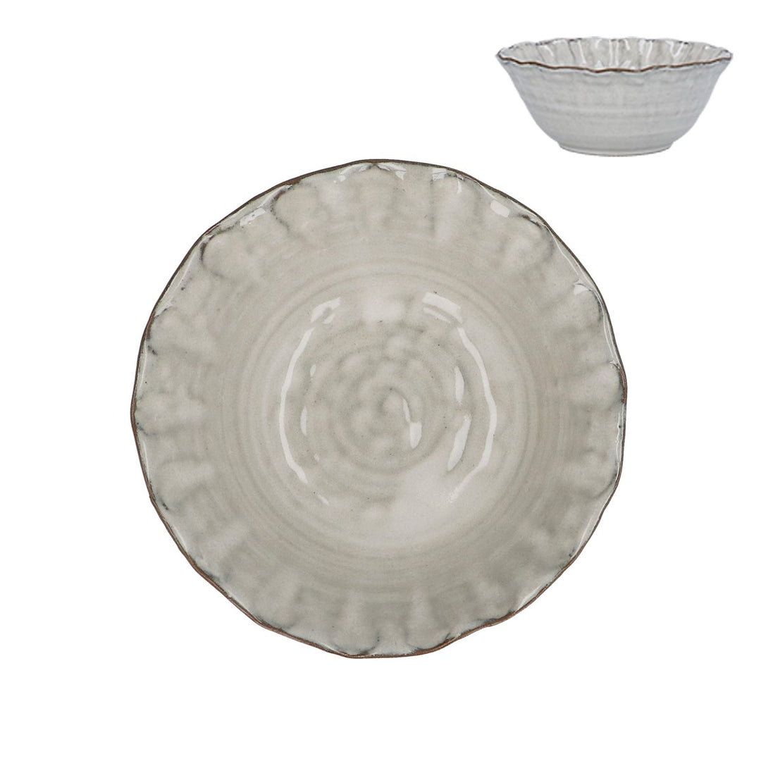 Taupe Stoneware Pinched Bowl, Sml,