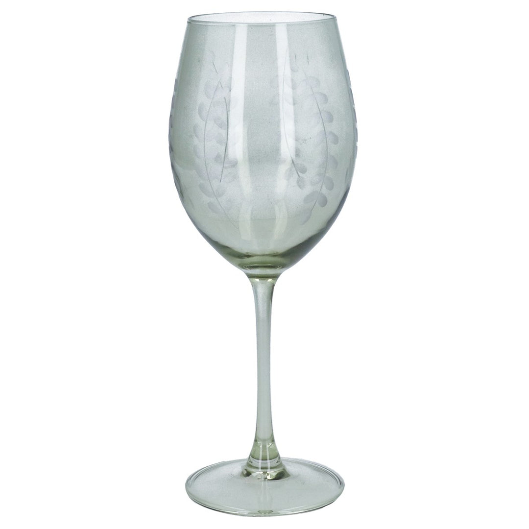 Green Leaf Garland Wine Glass, 540ml,  (LxWxD) 24.5x8.5x8.5cm
