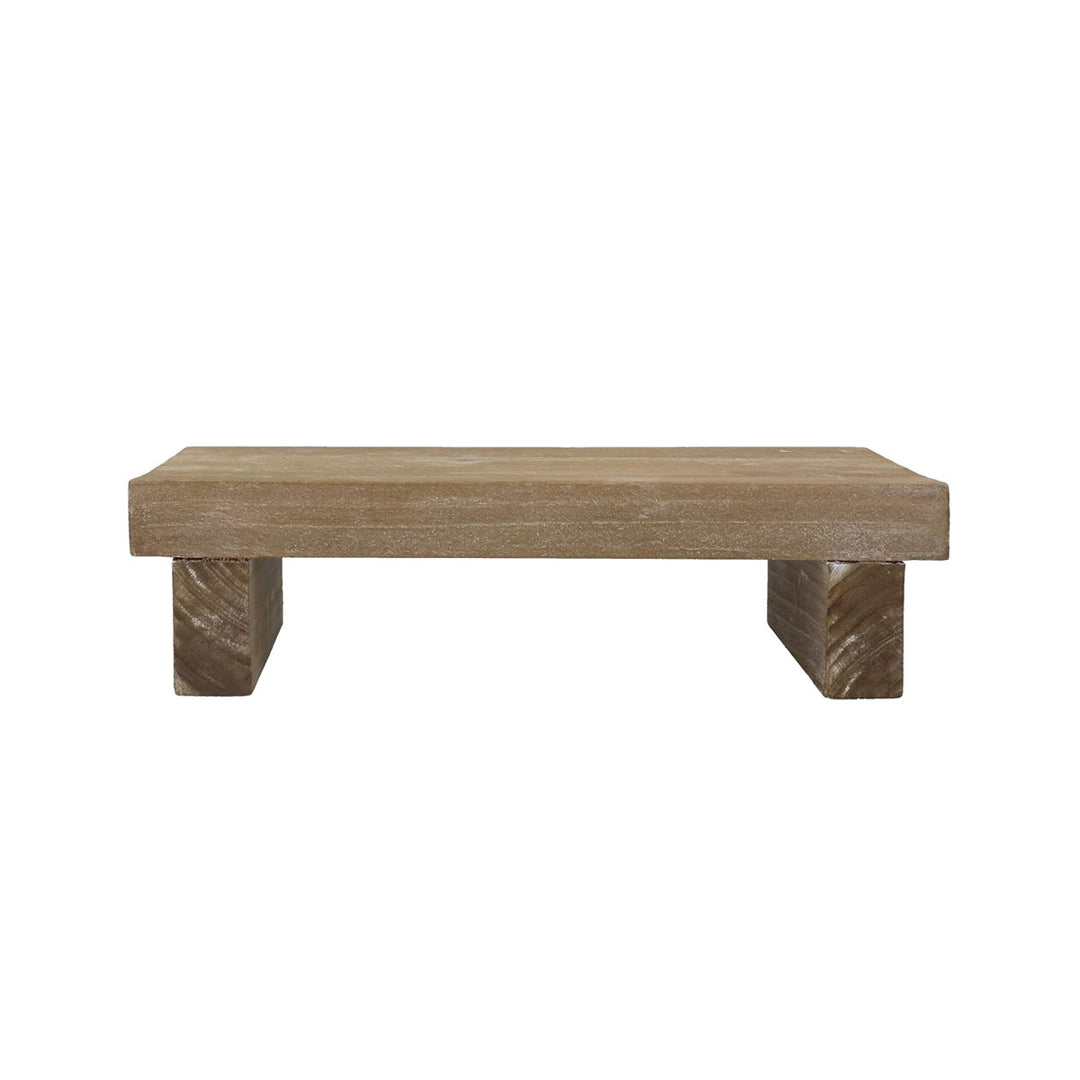 Natural Wood Dec. Rectangle Riser, Sml,  (LxWxD) 8x30x17cm
