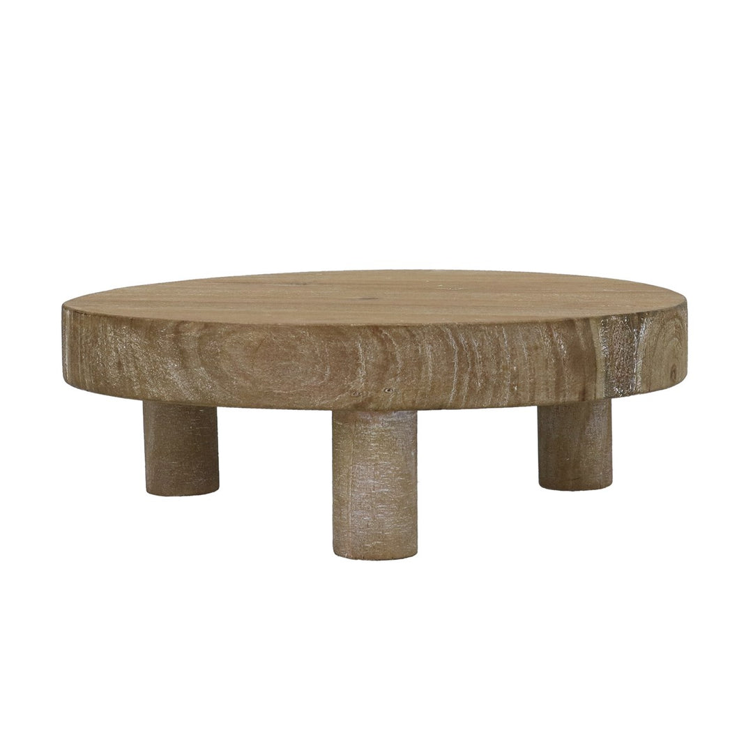 Natural Wood Dec. Round Riser, Med,  (LxWxD) 8x23x23cm