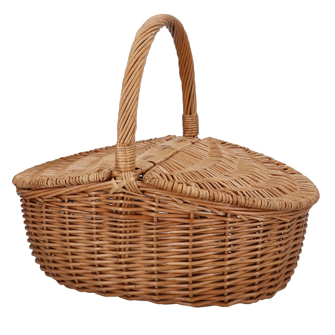 Wicker Oval Market/Picnic Basket, Lrg,