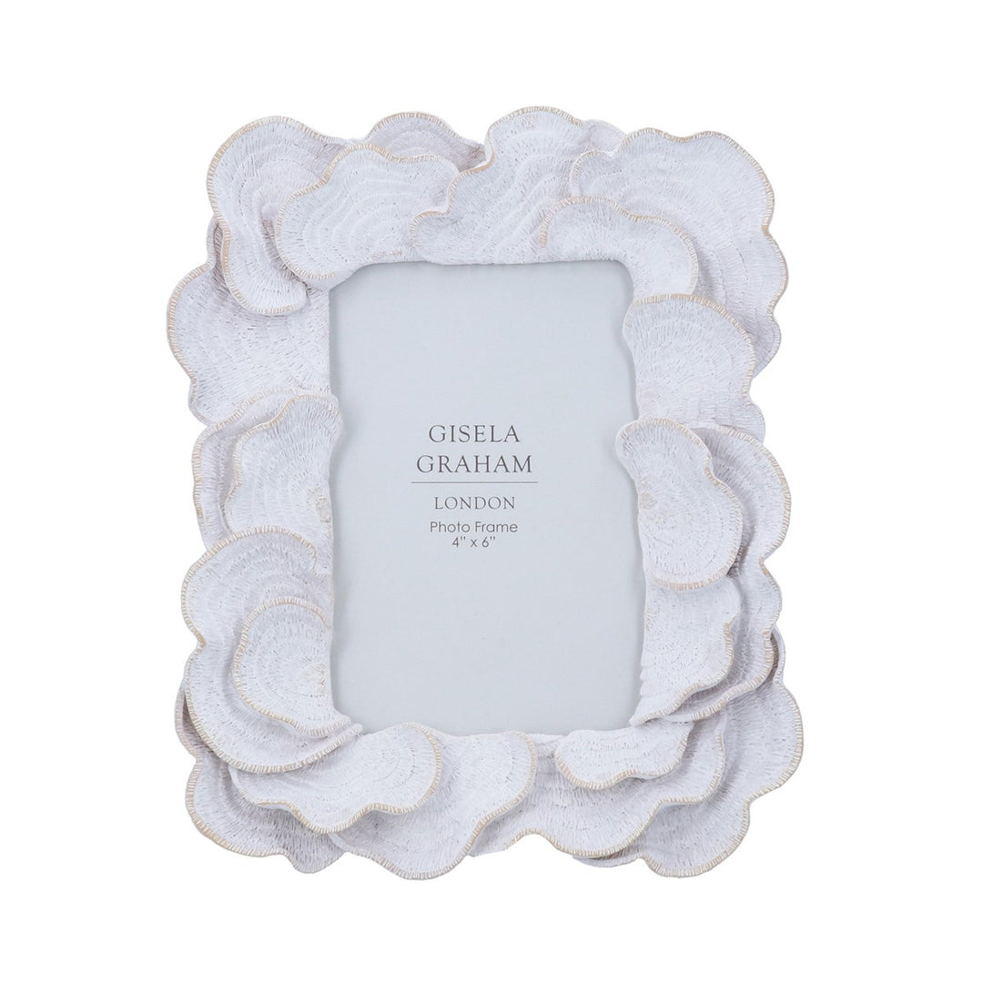 Antique White Oyster Resin Picture Frame 4x6