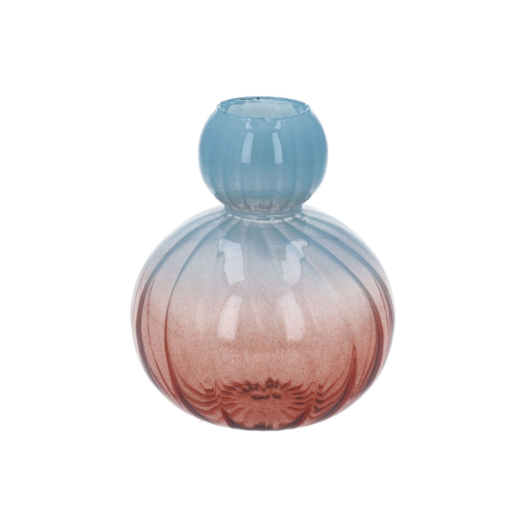 Blue/Orange Glass Ball Bud Vase,