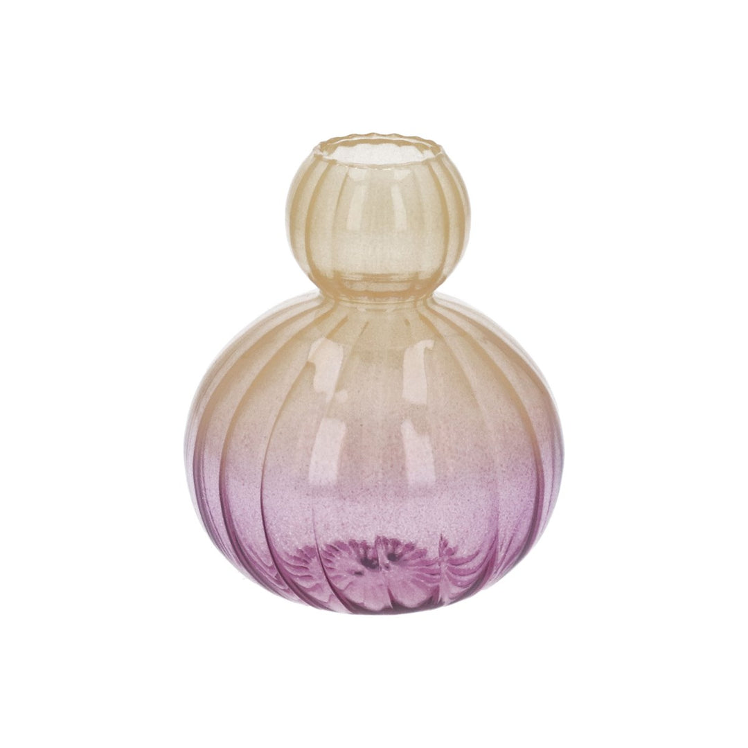Yellow/Petrol Glass Ball Bud Vase,