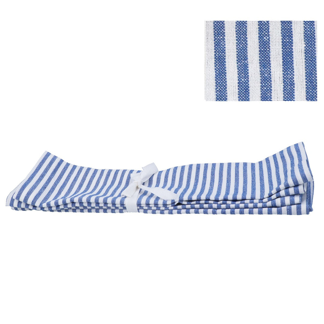 Blue Cotton Mix Stripe Placemat, Pk/4,  (LxWxD) 0.5x33x45cm