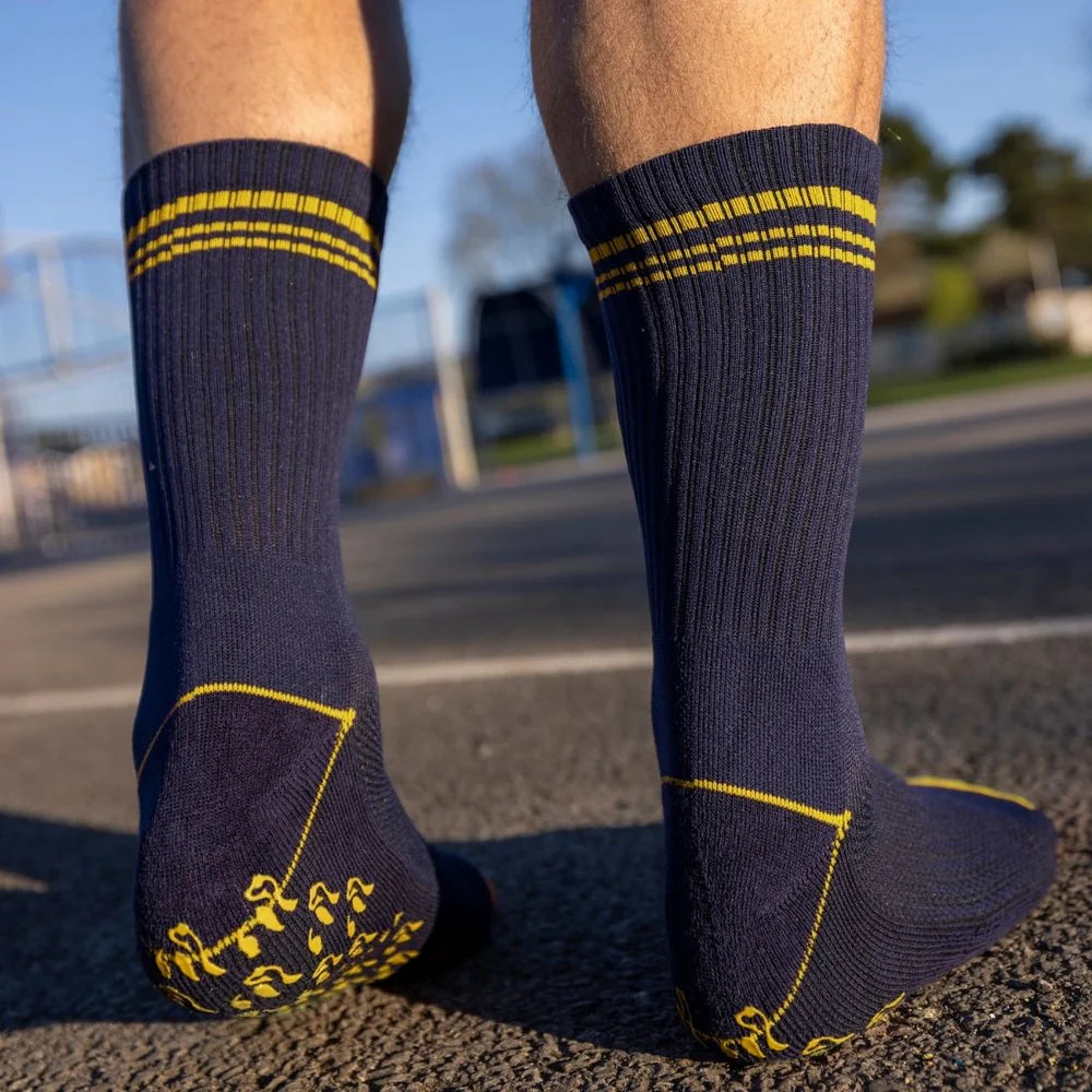 Navy Performance Grip Socks