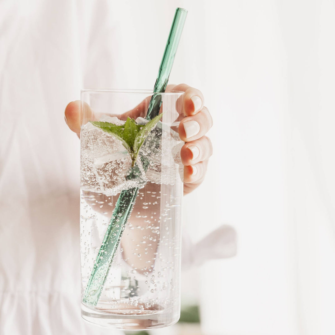 Twist Glass Coloured Straws - Set of 4