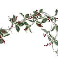Garland 180cm - Variegated Holly/Red Berries