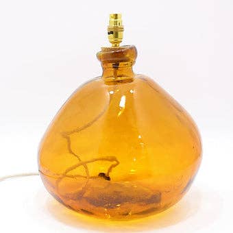 Simplicity Recycled Glass Lamp 39cm: Amber / Smoke