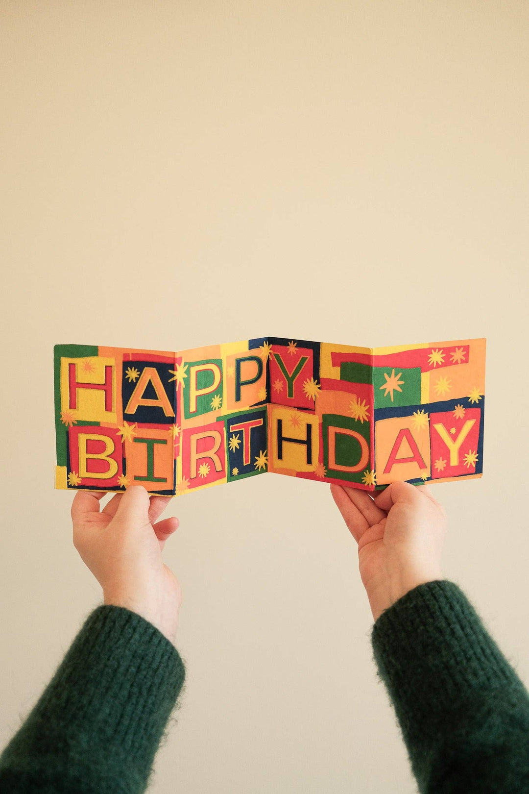 UK/EU: Happy Birthday Concertina Greeting Card