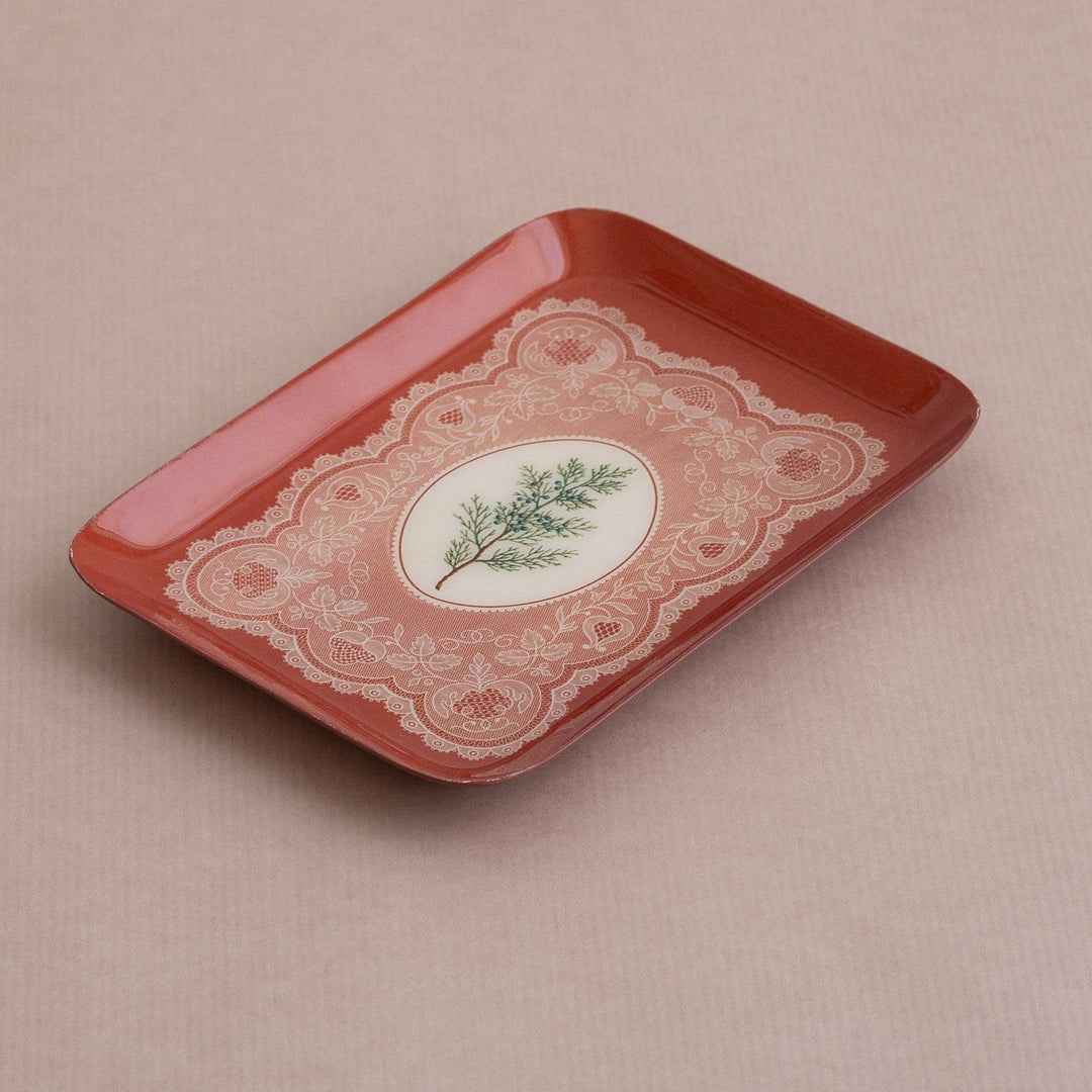 Rectangular Enamel Tray - Juniper Lace
