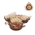 Glass T-Lite Holder 3.5cm - Dark Amber Maple Leaf