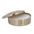 2 Wick Candle in Gold Metal Pot w Lid, Med