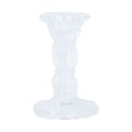 Glass Candlestick 10cm - Clear Moulded