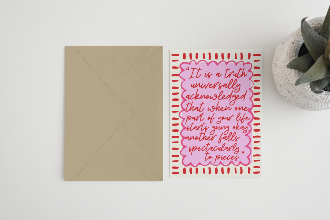 Bridget Jones inspired A6/5x7 card: Card Clasp (Plastic Free) / 5x7