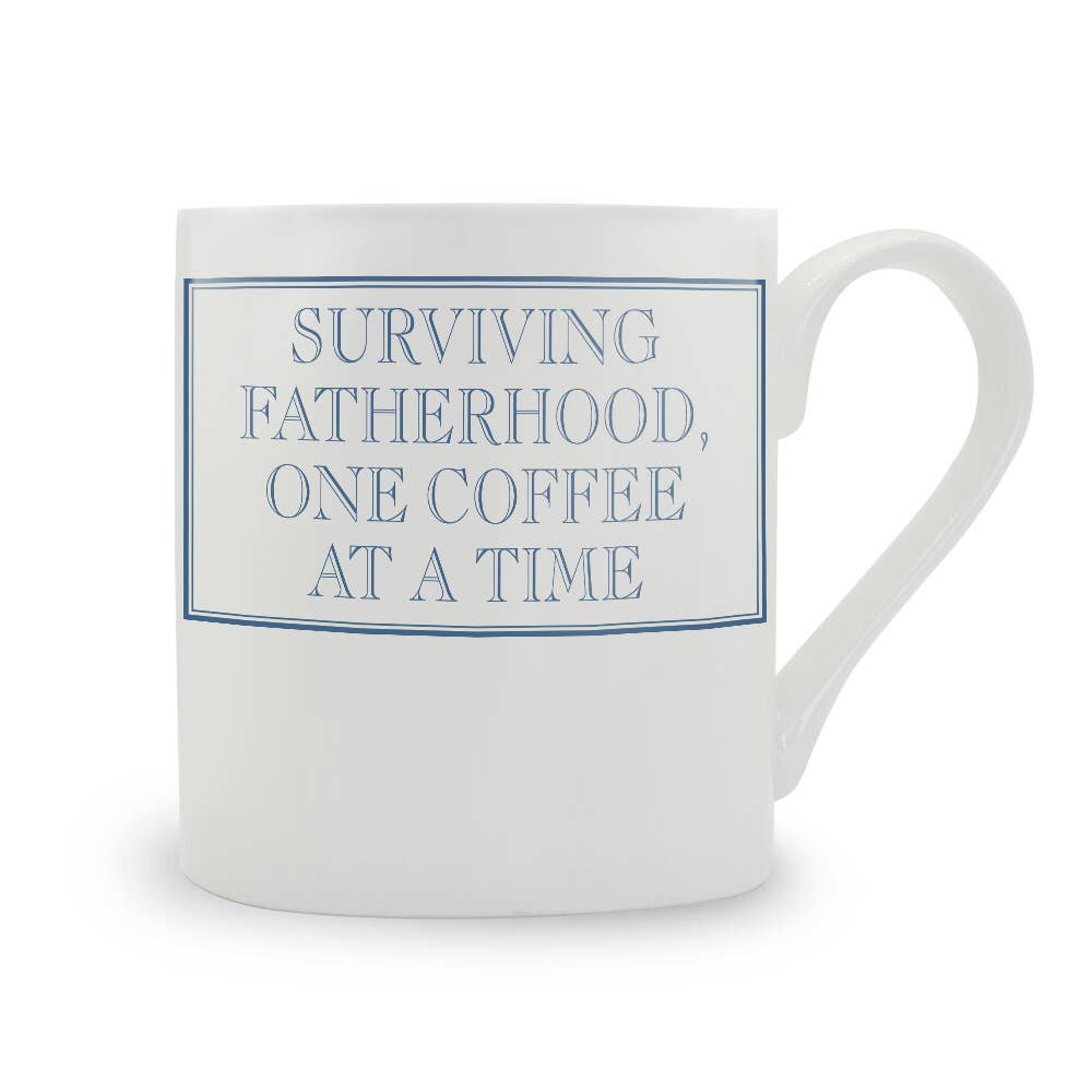 Surviving Fatherhood, One Coffee At A Time Bone China Mug: Green / Large