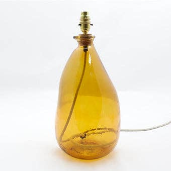 Simplicity Recycled Glass Lamp 42cm: Black/Copper / Sage Green