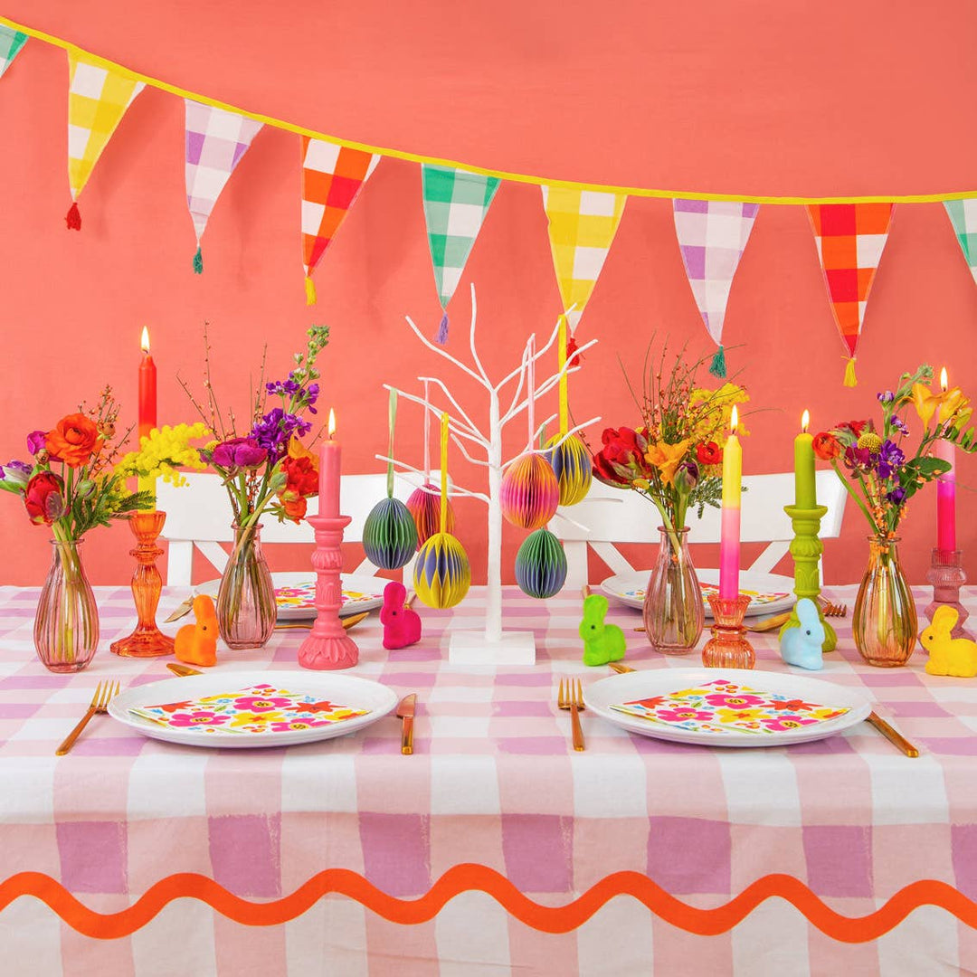 Gingham Cotton Fabric Bunting | Party Decor |