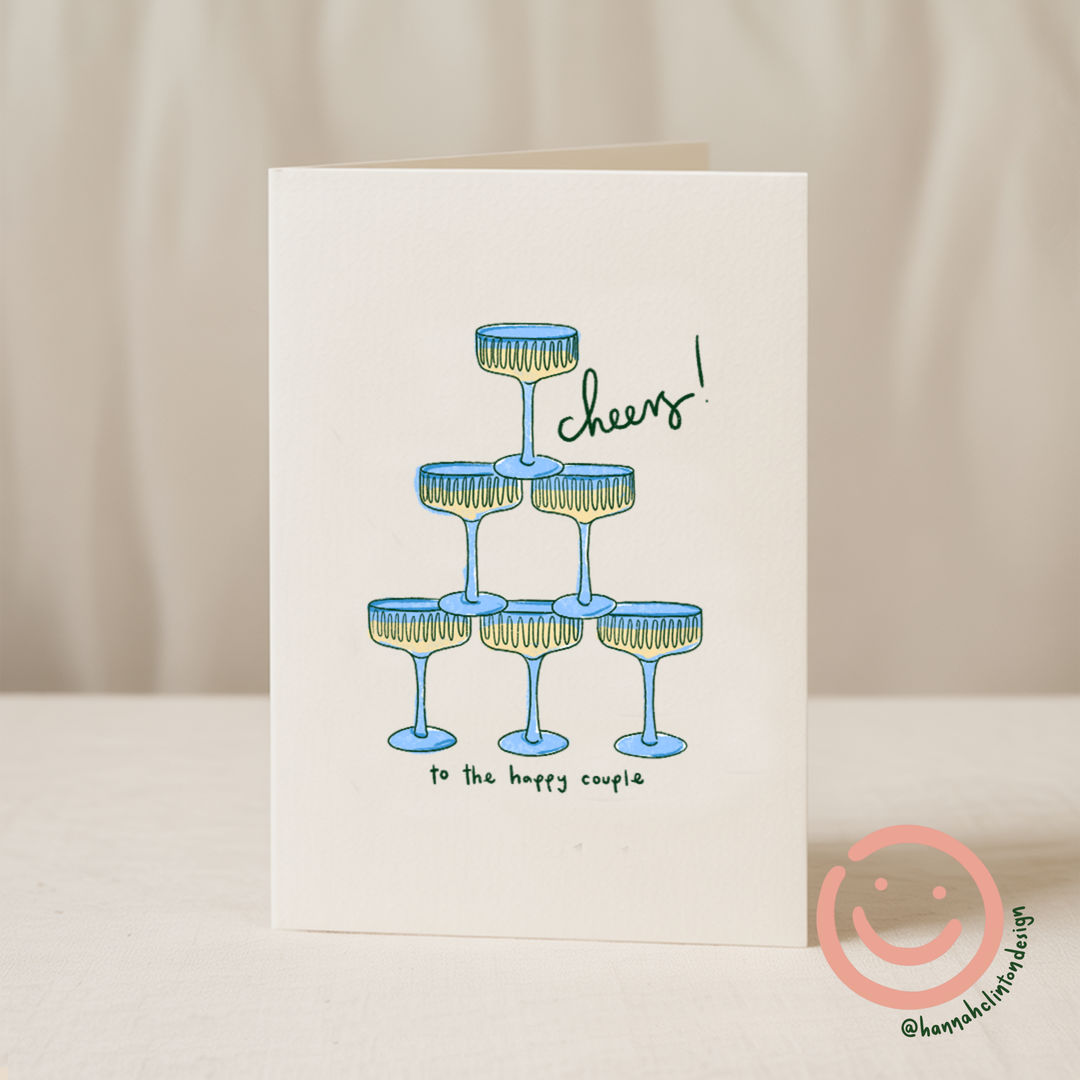 Cheers to the happy couple 5x7/A6 card Collab X HNS: Naked (No Clasp or Cello) / 5x7