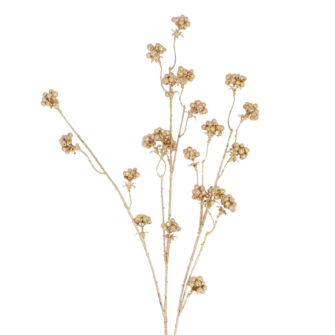 Matt/Glitter Gold Mini Berry Branch