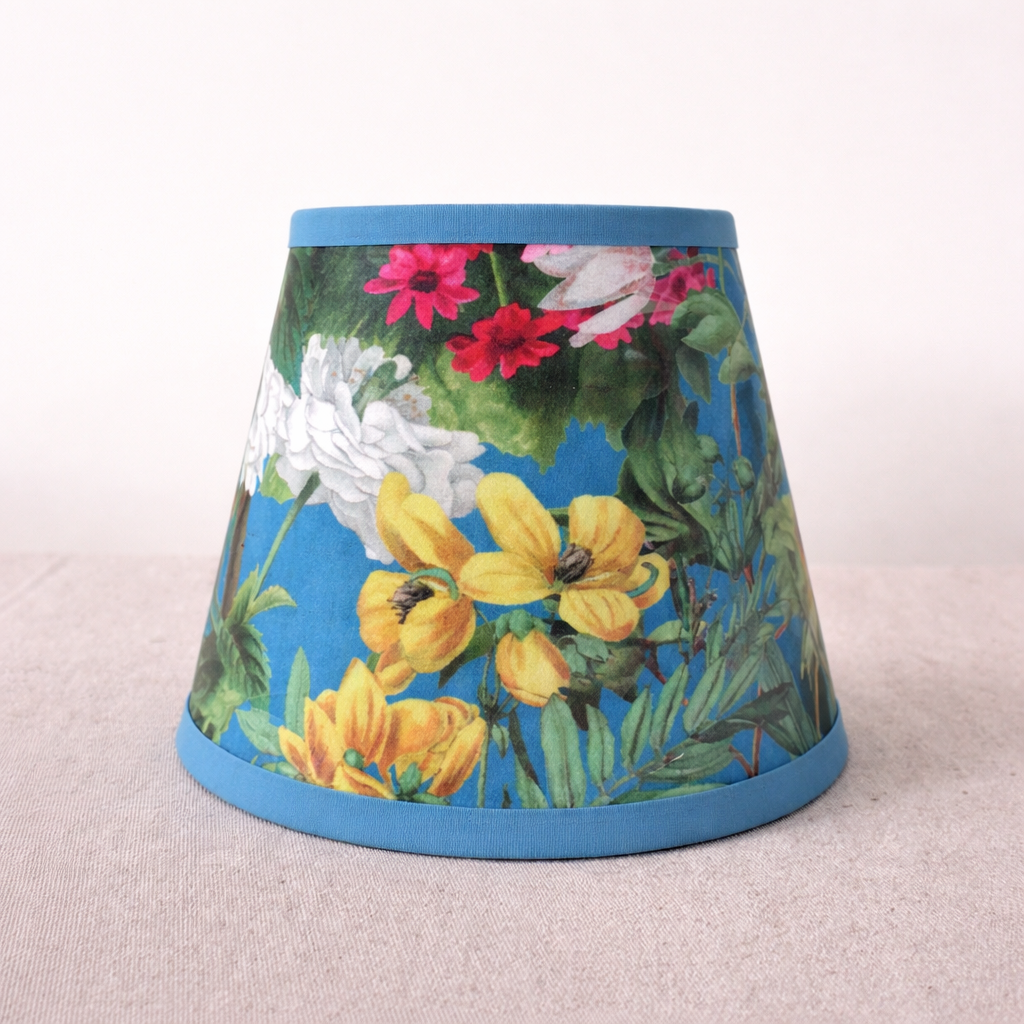 Handmade Mini Lampshade | Luxury Velvet Lampshade | Small Table Lamp Shade: Sea Green Deep Water