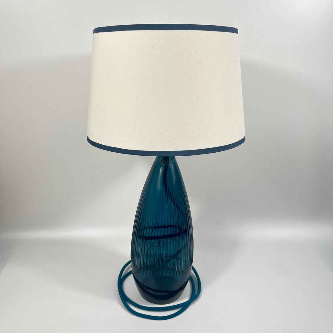Recycled Glass 42cm Terrassa Lamp: Royal Blue / Marine Blue