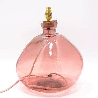Simplicity Recycled Glass Lamp 39cm: Amber / Smoke