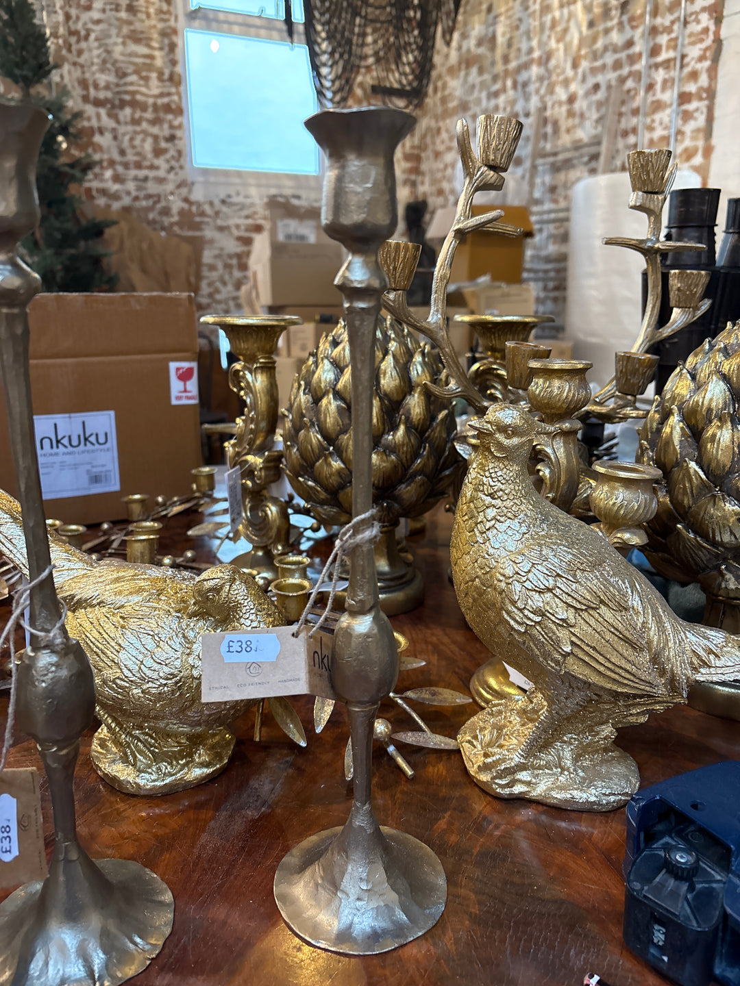 Chaipat Candlestick - Antique Brass - Small