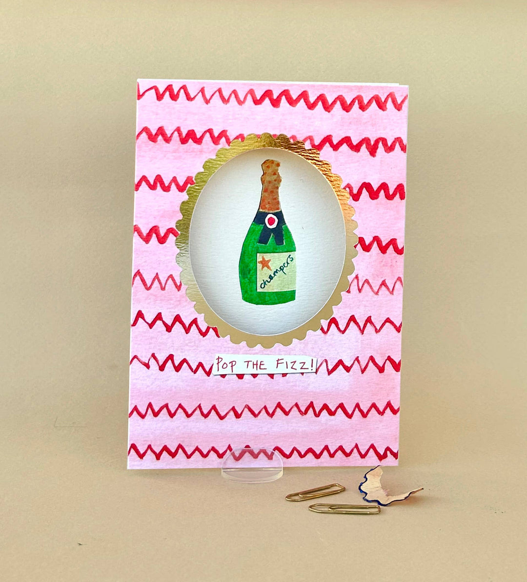 ' Pop The Fizz ' Greetings Card FP3620