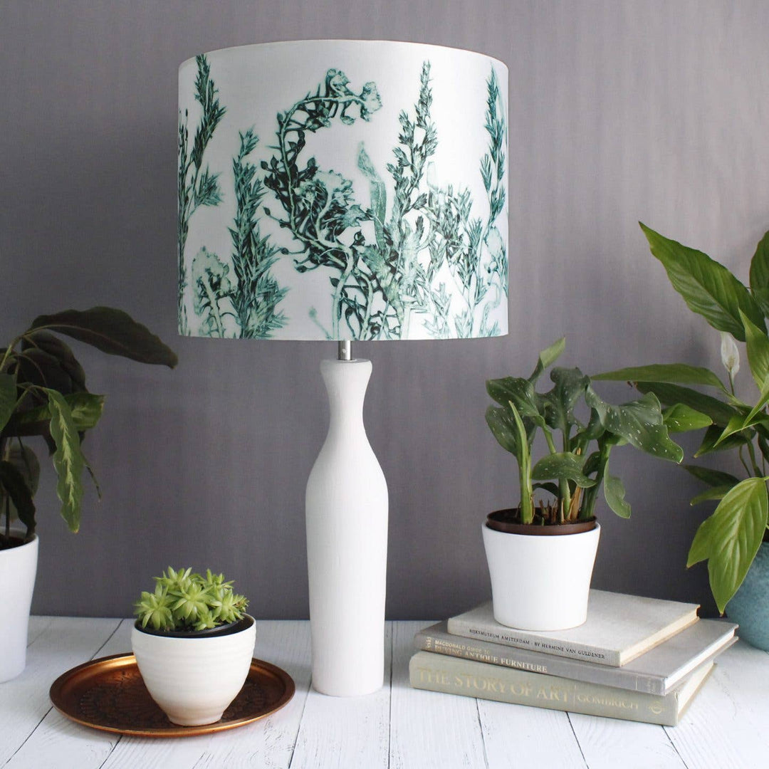 Green Landscape | White & Green Light shade For The Home: White Lining / Table / 30cm