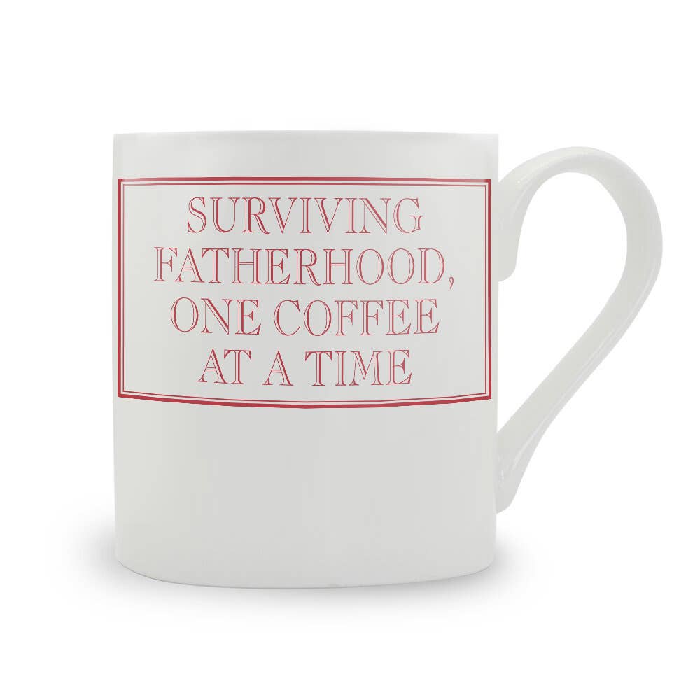 Surviving Fatherhood, One Coffee At A Time Bone China Mug: Green / Large