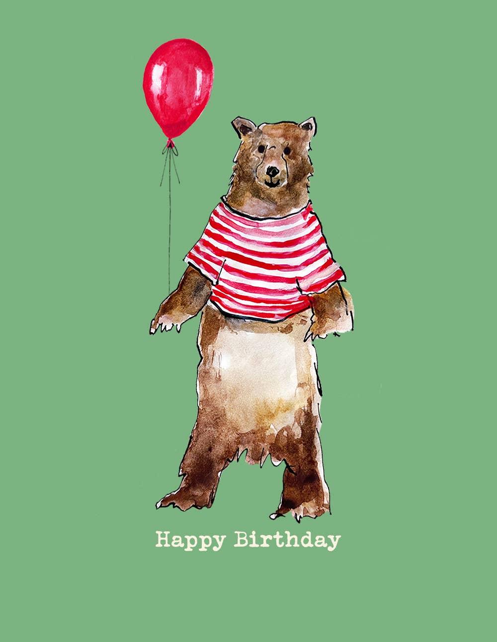 'Bear with Balloons' Mini Everyday Greeting Card